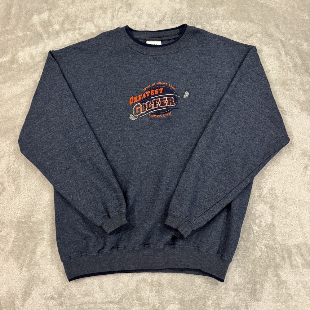 Greatest Golfer Sweatshirt Mens XL Blue Dad‎ Grandpa Golf Fleece M&C Sportswear